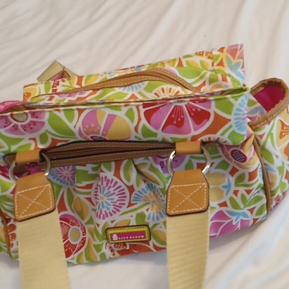 Lily Bloom Floral Print Shoulder Handbag. 13X9X5. - Picture 2 of 7